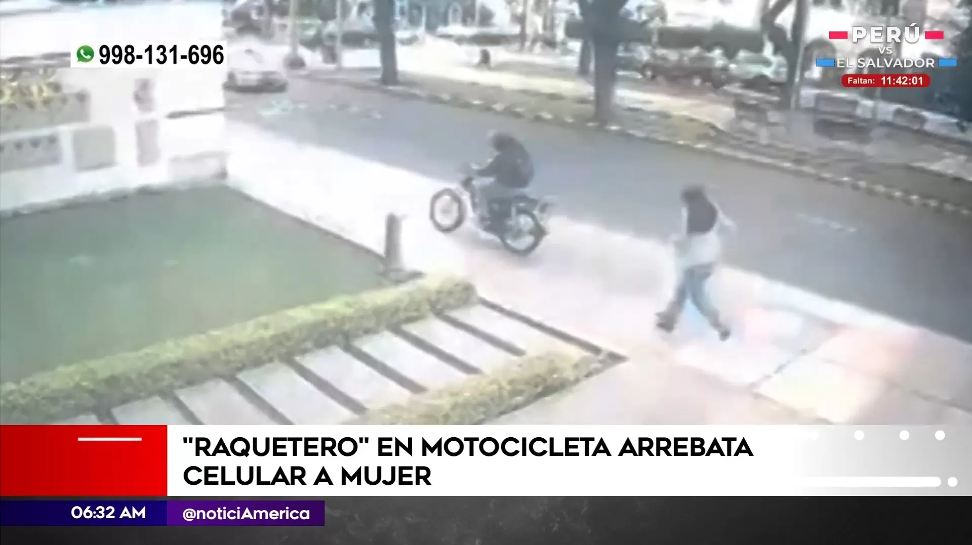 Raquetero arrebató celular a mujer en San Isidro. Foto: América Noticias