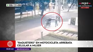 Raquetero arrebató celular a mujer en San Isidro. Foto y video: América Noticias