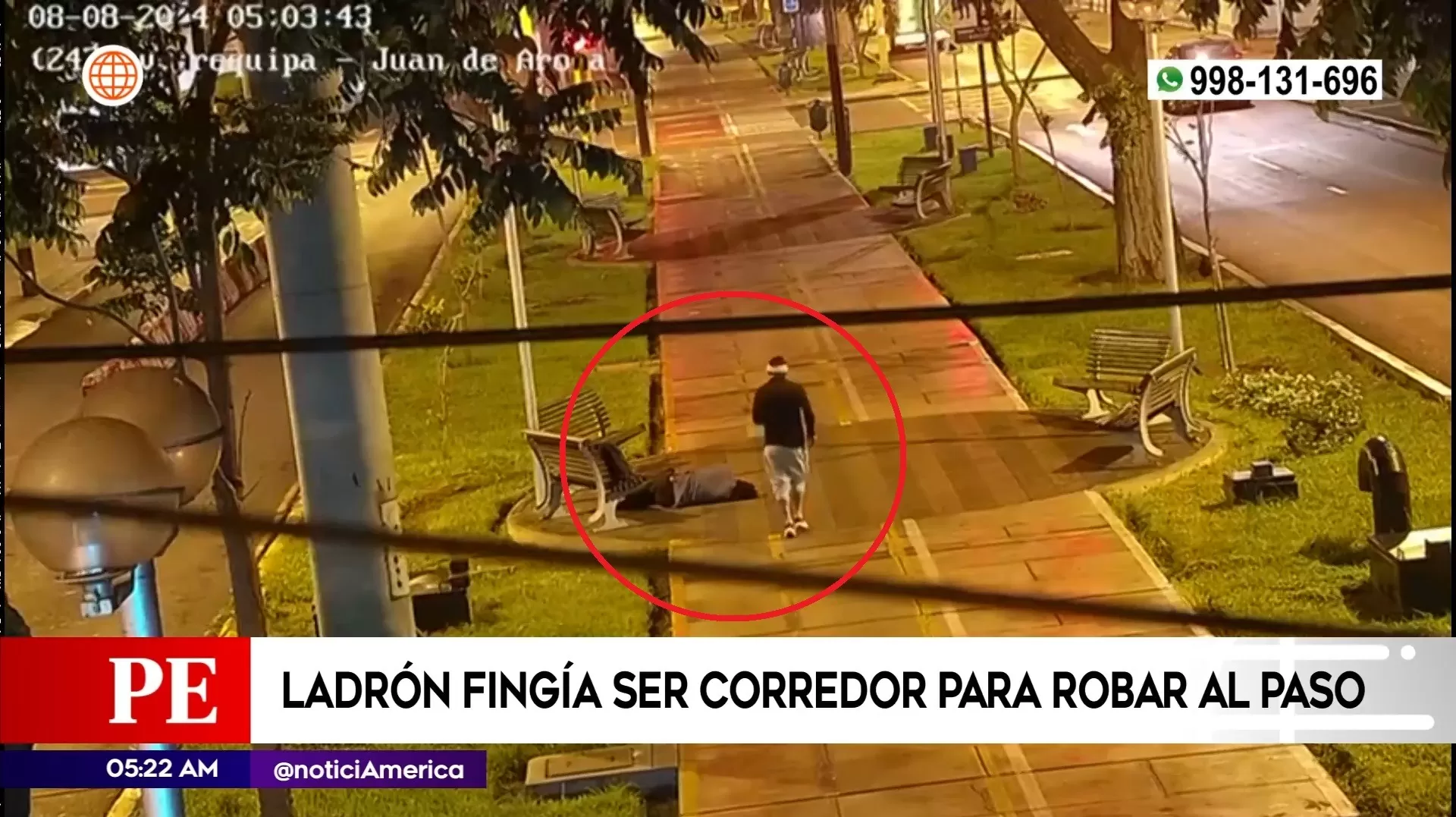 Ladrón fingía ser corredor para robar al paso en San Isidro. Foto: América Noticias