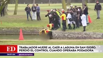 Trabajador muere tras caer en laguna en San Isidro. América Noticias