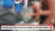 San Juan de Lurigancho: Auto atropella a escolar en vía con obras