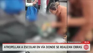 Vehículo atropella a escolar en vía con obras en San Juan de Lurigancho. Foto y video: América Noticias