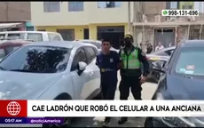 San Juan de Lurigancho: Cae ladrón que robó celular a anciana - Noticias de anciano