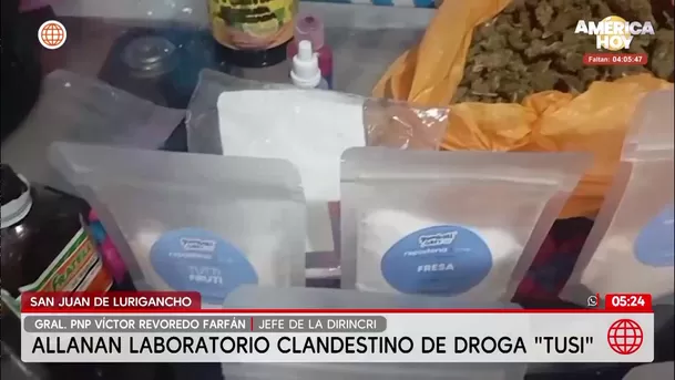 Caen dos extranjeros con laboratorio de droga tusi en San Juan de Lurigancho. Foto: América Noticias