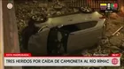 San Juan de Lurigancho: Camioneta cae al río Rímac tras maniobra para evitar choque