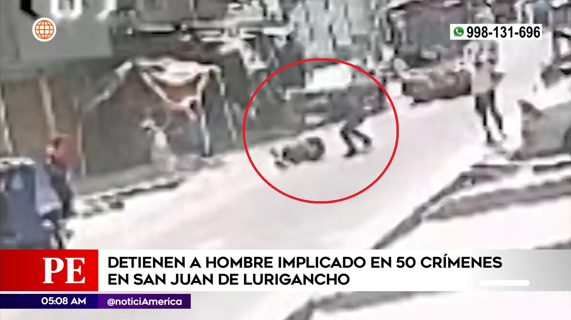 Delincuente detenido en San Juan de Lurigancho. Foto: América Noticias