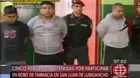 San Juan de Lurigancho: cinco detenidos por robo a farmacia