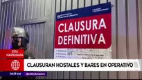 San Juan de Lurigancho: Clausuran diez hostales y tres bares en operativo. Video: América