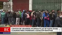 Largas filas en estación Bayóvar.