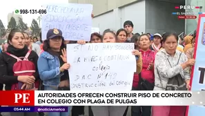 Construirán piso de concreto en colegio con plaga de pulgas en San Juan de Lurigancho. Foto y video: América Noticias