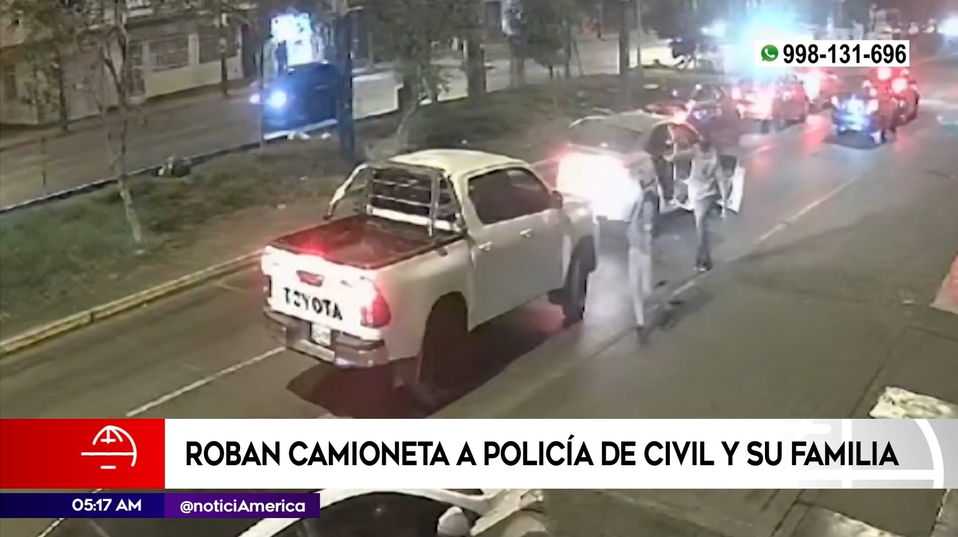 Roban camioneta a policía en San Juan de Lurigancho. Foto: América Noticias
