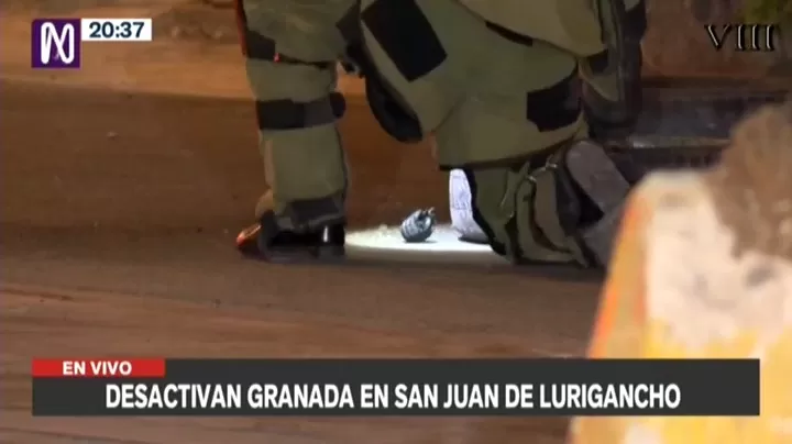 Personal de la UDEX desactivó la granada en SJL - Foto: Canal N