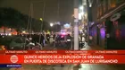 San Juan de Lurigancho: Explosión de granada dejó al menos 15 heridos frente a discoteca