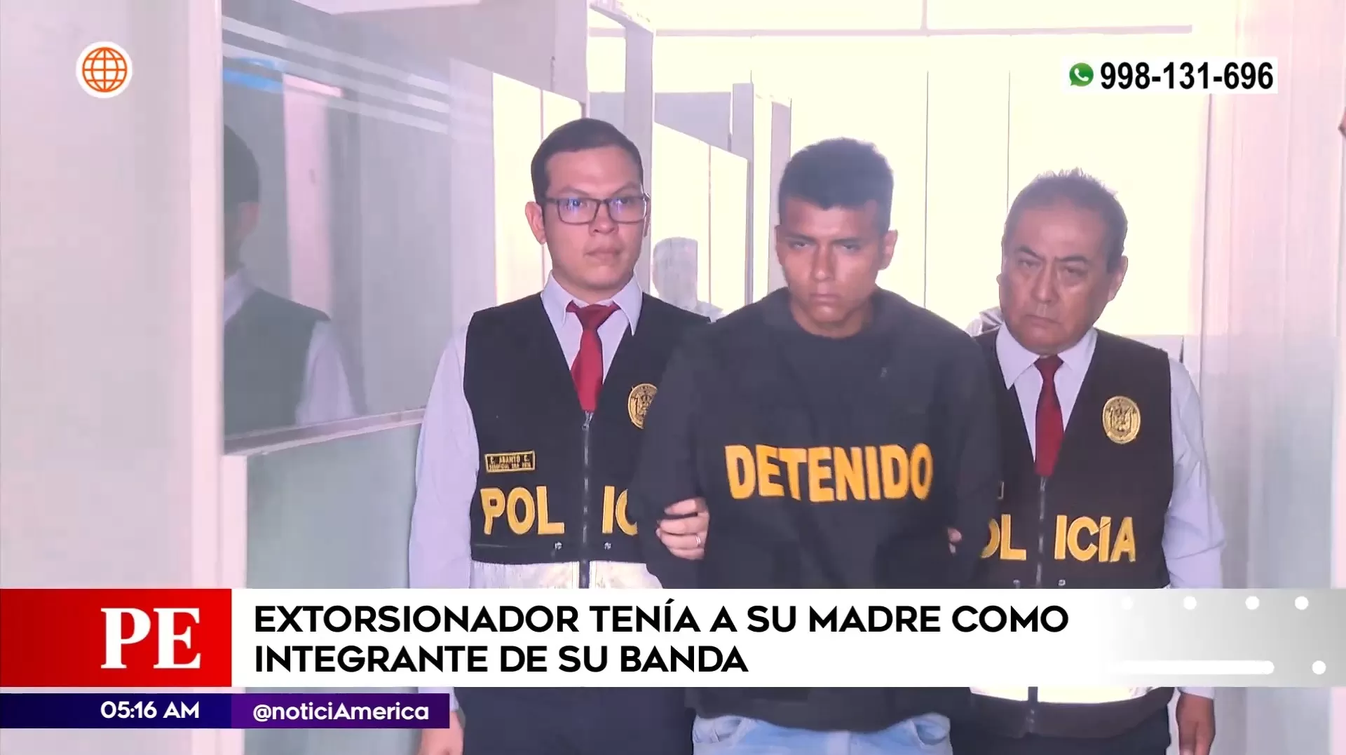 Extorsionador tenía a su madre como integrante de su banda. Foto: América Noticias