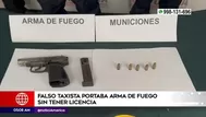 San Juan de Lurigancho: Falso taxista portaba arma de fuego sin tener licencia