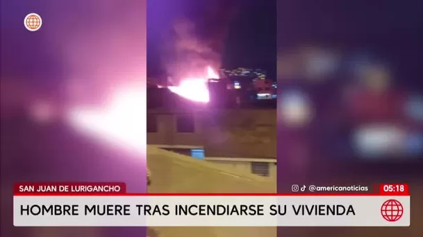 Hombre discapacitado murió en incendio por pirotécnicos en San Juan de Lurigancho. Foto: América Noticias