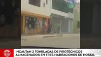 San Juan de Lurigancho: Incautan 2 toneladas de pirotécnicos almacenados en 3 habitaciones de hostal. Video: América