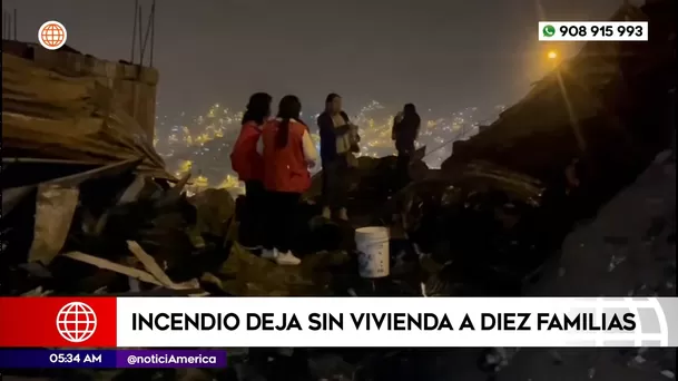 Incendio en San Juan de Lurigancho. Foto: América Noticias