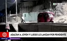 San Juan de Lurigancho: Joven fue lanzado a pendiente tras ser asaltado - Noticias de joven