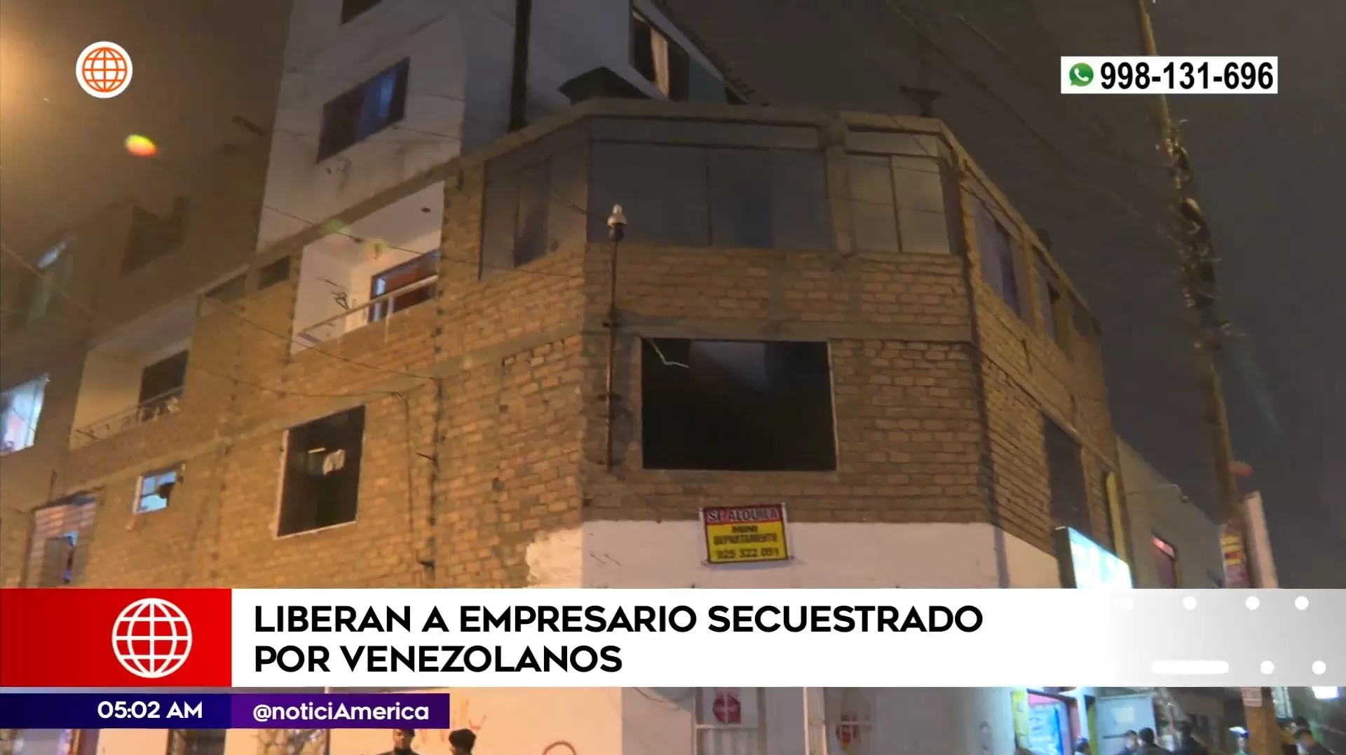 Liberan a empresario secuestrado en San Juan de Lurigancho. Foto: América Noticias Liberan a empresario secuestrado en San Juan de Lurigancho. Foto: América Noticias