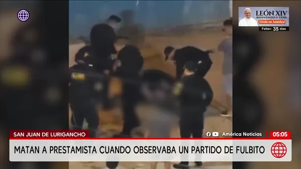 Asesinan a prestamista durante partido de fulbito en San Juan de Lurigancho. Foto: América Noticias Asesinan a prestamista durante partido de fulbito en San Juan de Lurigancho. Foto: América Noticias