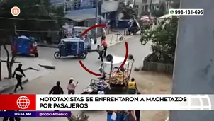 Enfrentamiento entre mototaxistas en San Juan de Lurigancho. Foto y video: América Noticias