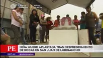 Niña falleció en San Juan de Lurigancho. América Noticias