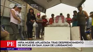 Niña falleció en San Juan de Lurigancho. América Noticias