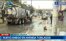 San Juan de Lurigancho: Nuevo aniego en avenida Tusílagos - Noticias de avenida-caqueta