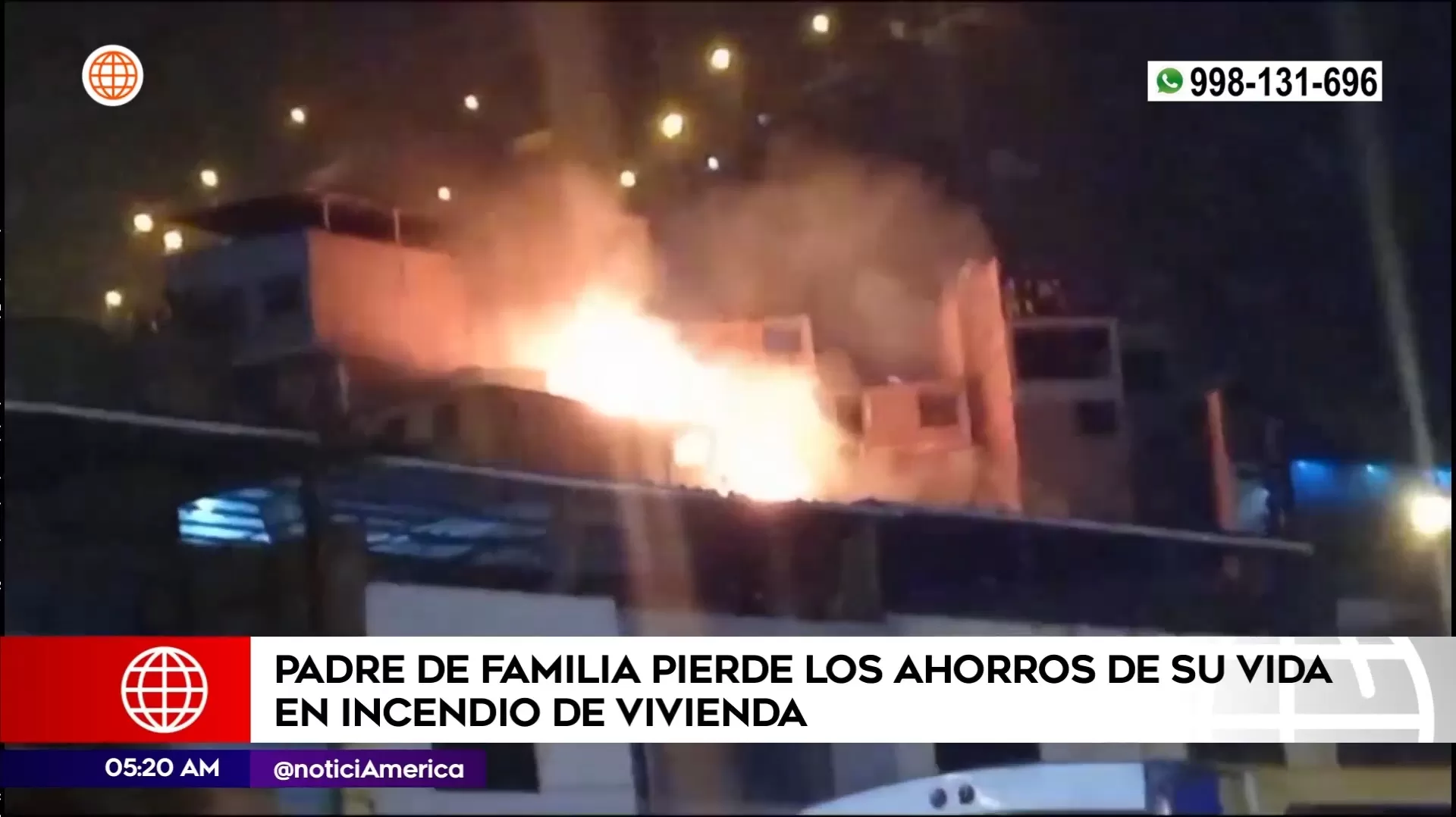 Padre perdió sus ahorros tras incendio en San Juan de Lurigancho. Foto: América Noticias