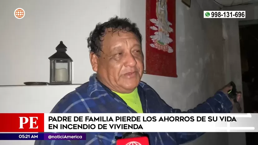 San Juan de Lurigancho: Padre perdió 8 mil soles en incendio en su vivienda