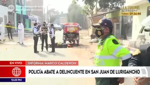 Policía Nacional abatió a un delincuente.