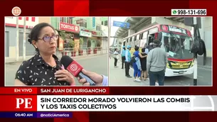 Taxis colectivos y combis en San Juan de Lurigancho. Foto y video: América Noticias