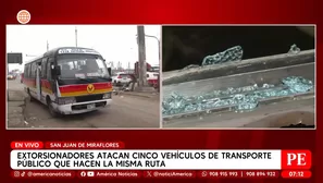 San Juan de Miraflores: atacan a balazos cinco buses por cupos. Foto y video: América TV