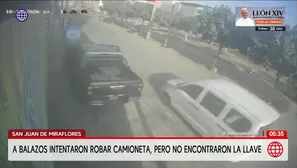 San Juan de Miraflores: Dos Delincuentes intentan robar camioneta pero no encuentran la llave. Foto y video: América Noticias