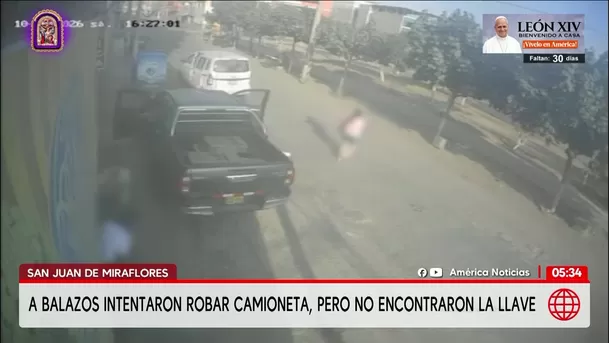 San Juan de Miraflores: Dos Delincuentes intentan robar camioneta pero no encuentran la llave. Foto: América Noticias