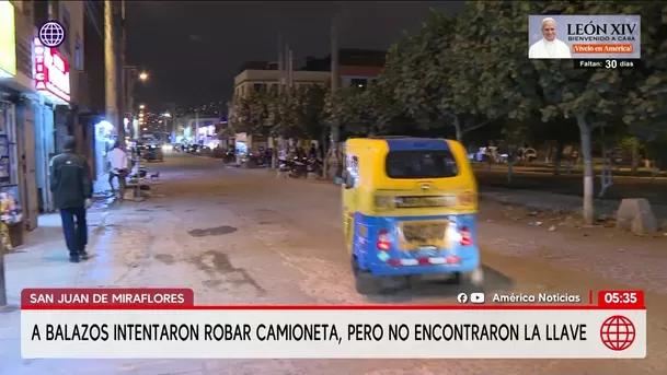 San Juan de Miraflores: Dos Delincuentes intentan robar camioneta pero no encuentran la llave. Foto: América Noticias