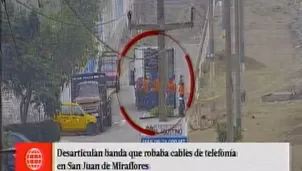 Captura de roba cables. América Noticias