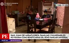 San Juan de Miraflores: Familias vulnerables piden ayuda tras no recibir bonos - Noticias de bonos