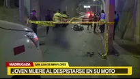 San Juan de Miraflores: Joven muere al despistarse en su motocicleta en la parte baja del Puente Alipio Ponce. Video: Canal N