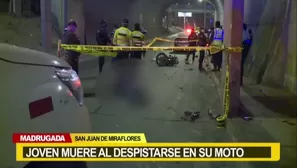 San Juan de Miraflores: Joven muere al despistarse en su motocicleta en la parte baja del Puente Alipio Ponce. Video: Canal N