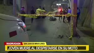 San Juan de Miraflores: Joven muere al despistarse en su motocicleta en la parte baja del Puente Alipio Ponce. Video: Canal N