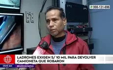 San Juan de Miraflores: Ladrones exigen 10 mil soles para devolver camioneta que robaron - Noticias de san-martin-porres