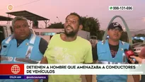 Hombre amenazaba a conductores en San Juan de Miraflores. Foto y video: América Noticias