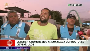 Hombre amenazaba a conductores en San Juan de Miraflores. Foto y video: América Noticias