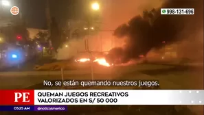 Queman juegos recreativos en San Juan de Miraflores. Foto y video: América Noticias