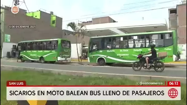 San Luis: Criminales en moto disparan contra bus lleno de pasajeros/ América Noticias