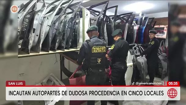 San Luis: Incautan autopartes de dudosa procedencia en San Jacinto. Foto: América Noticias