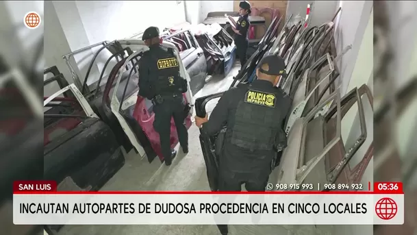 San Luis: Incautan autopartes de dudosa procedencia en San Jacinto. Foto: América Noticias