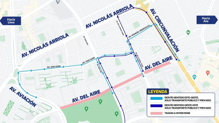 San Luis: Hoy lunes 13 de mayo inicia el desvío vehicular por obras en la avenida del Aire